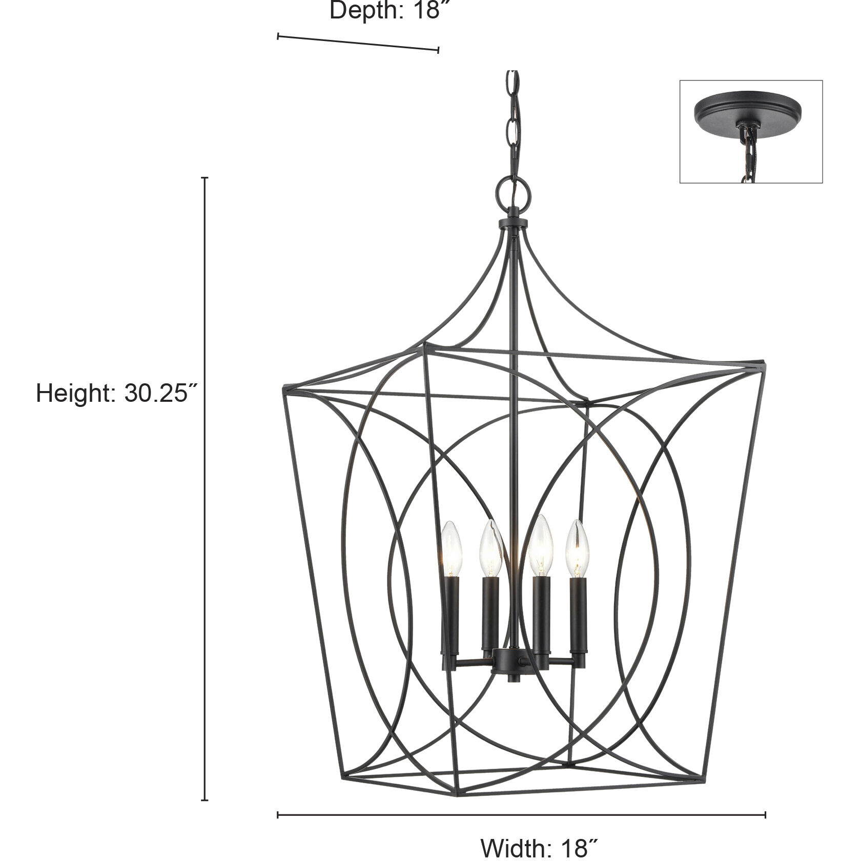 Tracy 4 Light 18 inch Painted Modern Gold Pendant Ceiling Light